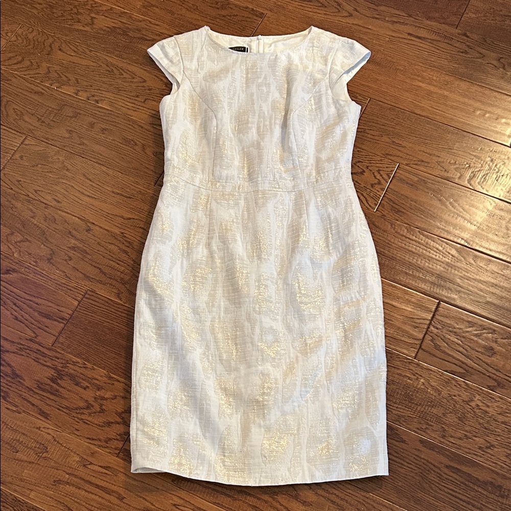 Basler White and Gold Midi Dress